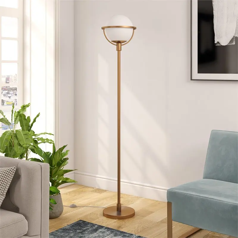 

Contemporary Metal Globe & Stem Floor Lamp