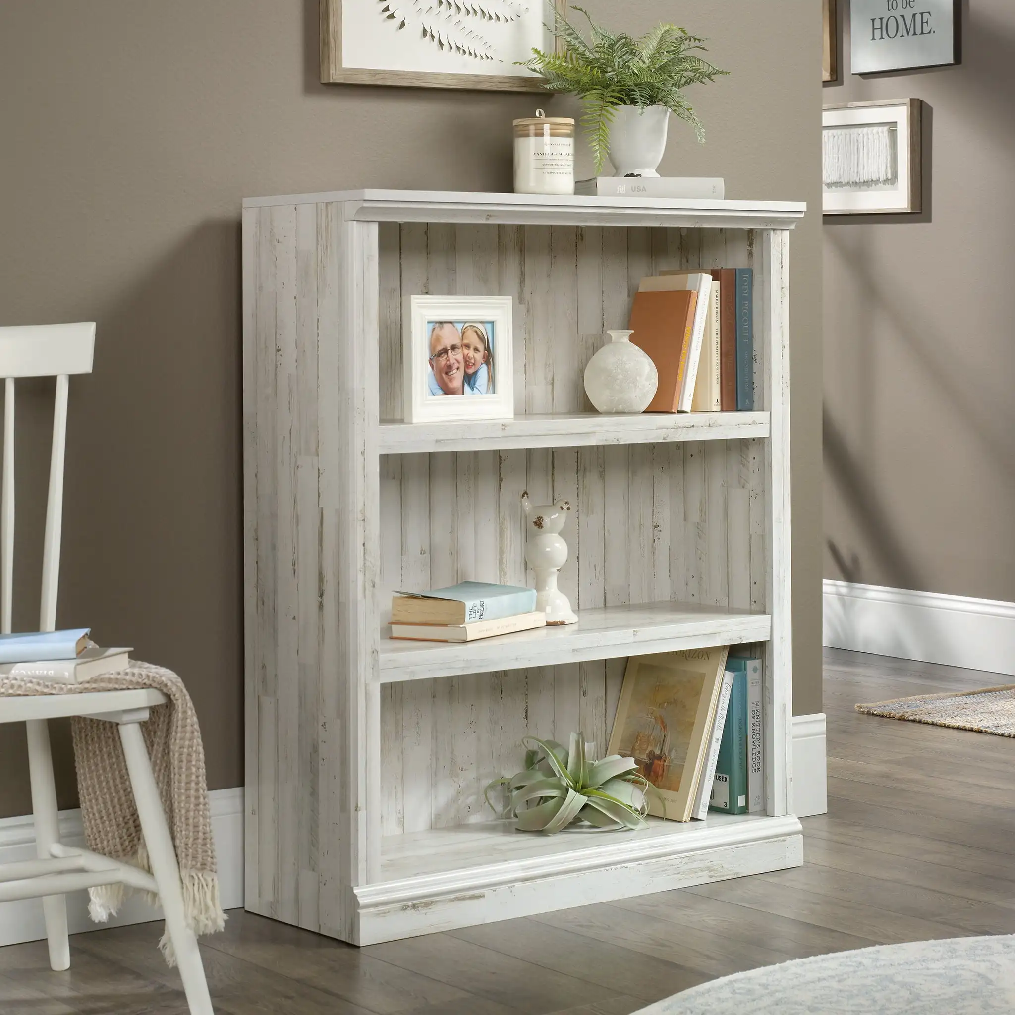 

Sauder Miscellaneous Storage 3-Shelf Bookcase, White Plank Finish