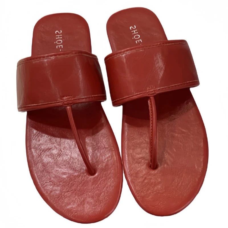 T-tied Soft Leather Flat Sandals Female Pointed Toe Clip Toe Flip-flops Summer Fashion Comfortable Non-slip Vacation Beach Shoes 30 S7604fff261b64f0fa44d1816960c916c1