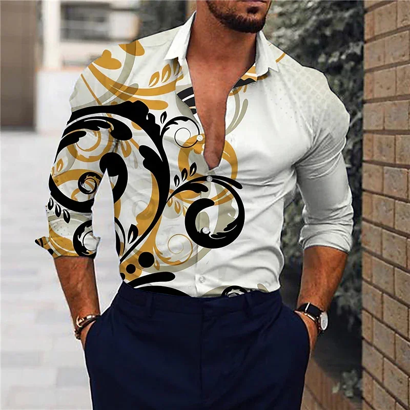 

2023 spring and summer new men's casual shirt super cool funny combination fashion outdoor soft and comfortable fabric plus size