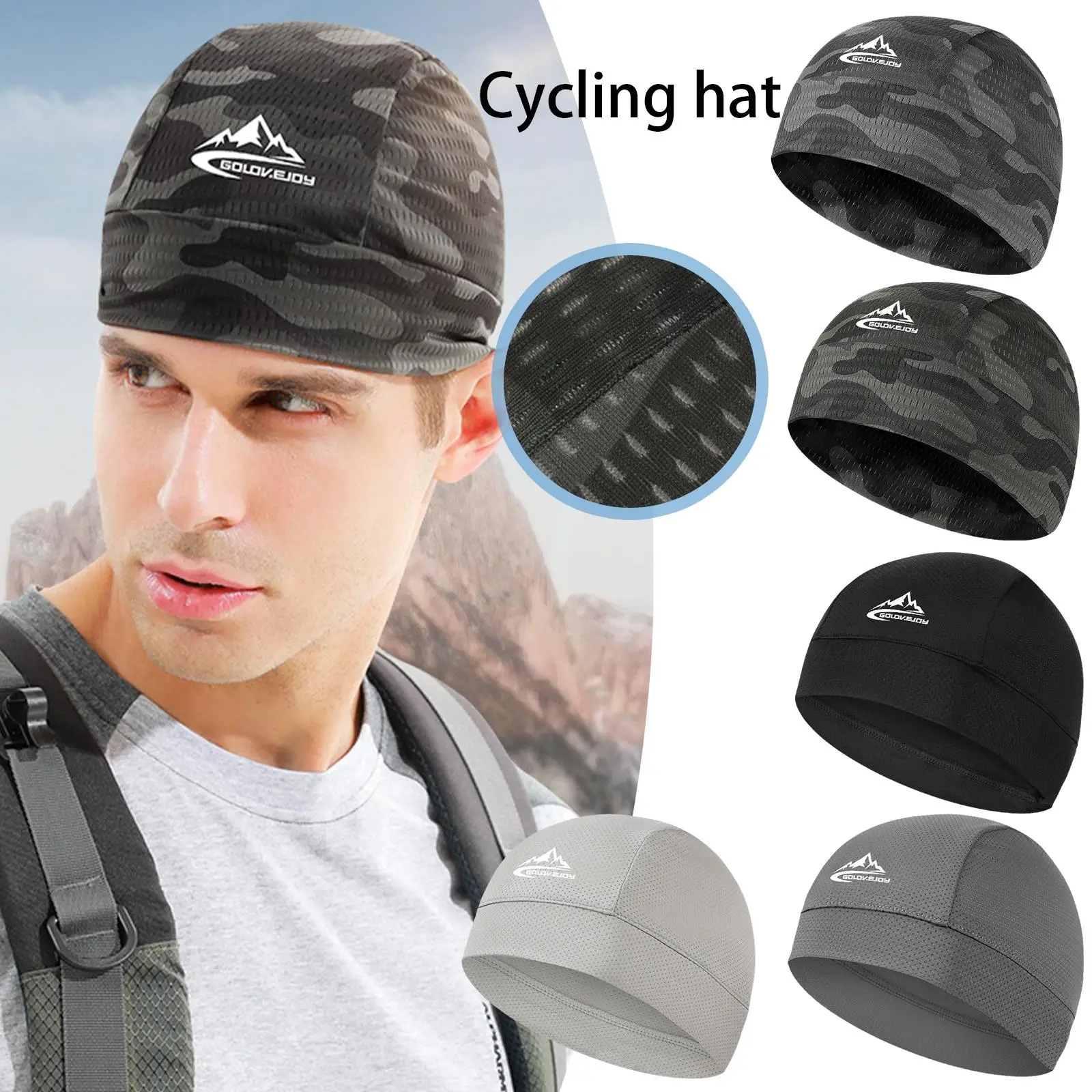 

Охлаждающая шапка с черепом, подкладка шлема, дышащая, впитывающая пот, удобная велосипедная шапка, спортивная шапка для улицы, шапка для бега, велоспорта, пешего туризма C9o3