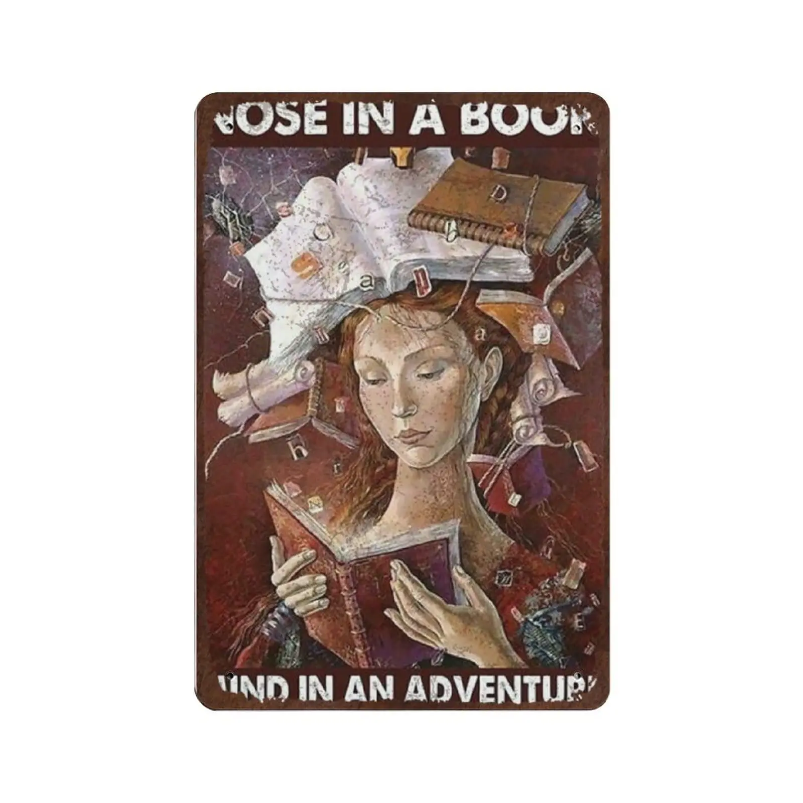 Shabby Durable Thick Metal Sign,Nose in A Book Mind in an Adventure Tin Sign,Vintage Wall Decor,Novelty Signs for Home Kitchen C
Shabby Durable Thick Metal Sign,Nose in A Book Mind in an Adventure Tin Sign,Vintage Wall Decor,Novelty Signs for Home Kitchen C