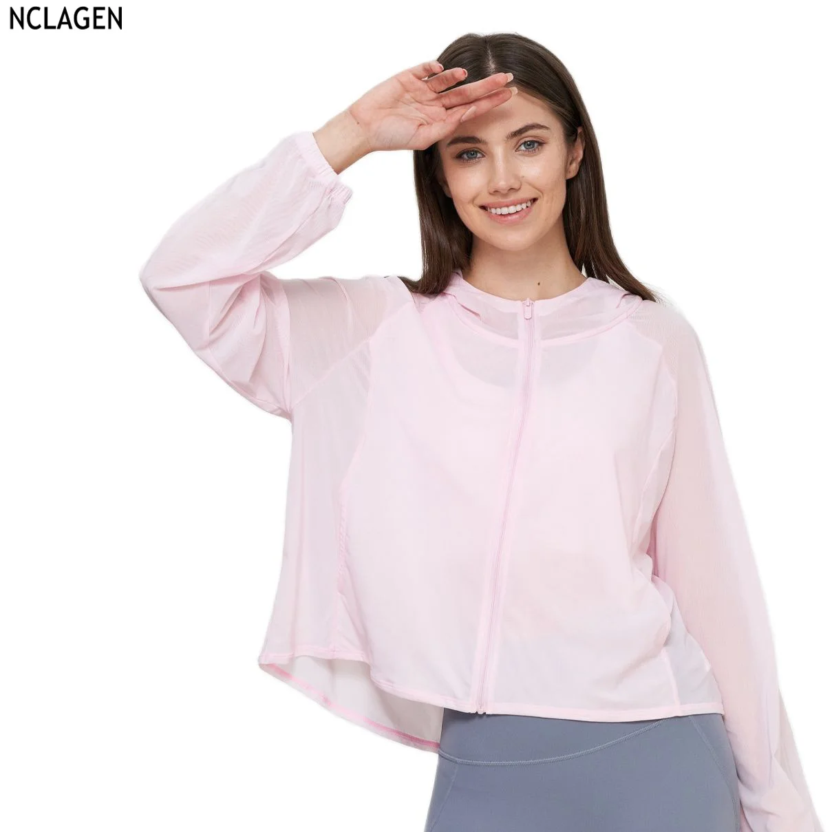 NCLAGEN Summer Thin Sports Coat Women's Mesh Breathable Hooded Yoga Coat Pocket Zipper Loose Solid Casual Running Long Sleeve
NCLAGEN Summer Thin Sports Coat Women's Mesh Breathable Hooded Yoga Coat Pocket Zipper Loose Solid Casual Running Long Sleeve