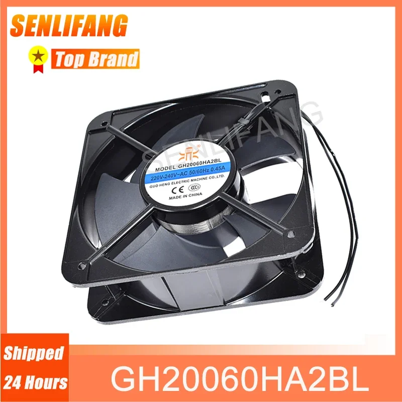 

Brand New GH20060HA2BL AC 220V-240V 0.45A 50/60HZ Two Lines 200*200*60mm Square Cooling Fan