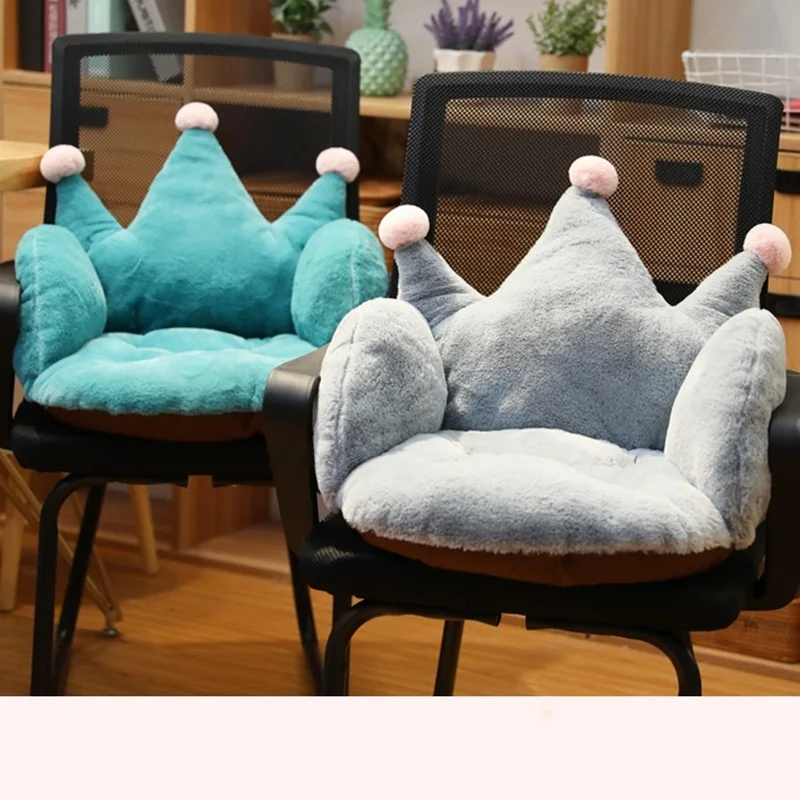 

Плюшевый кролик, мультяшная корона, подушка для офисного стула, удобные нескользящие подушки для поддержки поясницы, подушки для стула, домашний декор, розовая подушка для дивана