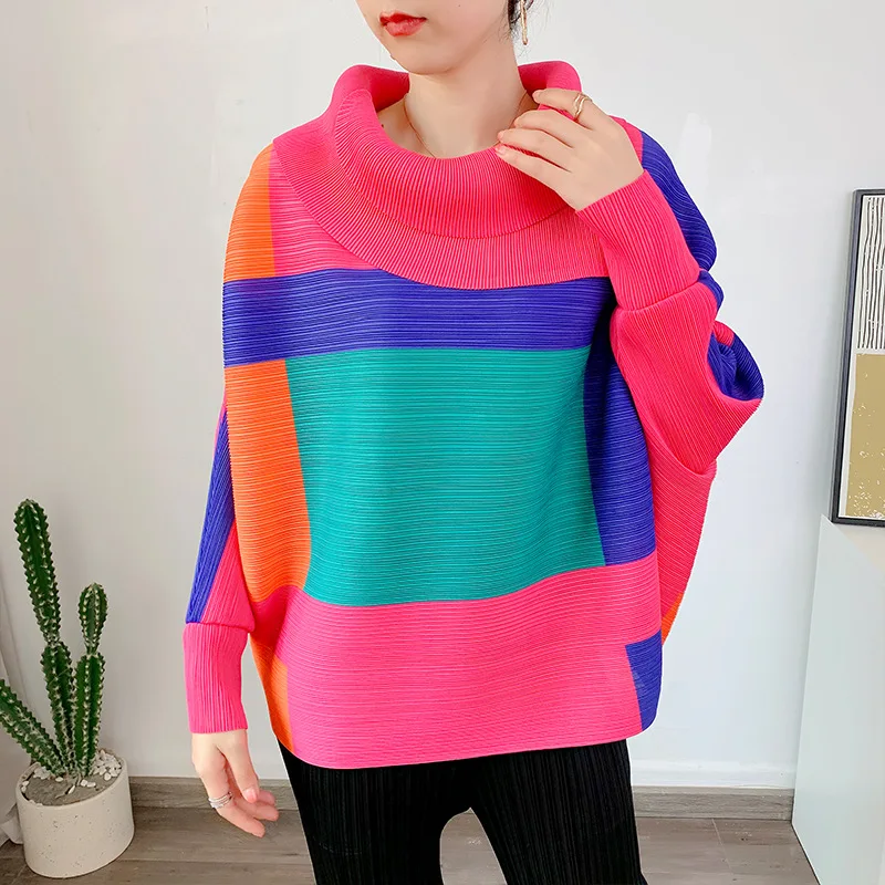YUDX Miyake Pleated Lapel Color Contrast Tops 2023 Spring Summer New Fashion Reduced Age Bat Sleeve Womens Oversized T Shirt
YUDX Miyake Pleated Lapel Color Contrast Tops 2023 Spring Summer New Fashion Reduced Age Bat Sleeve Womens Oversized T Shirt