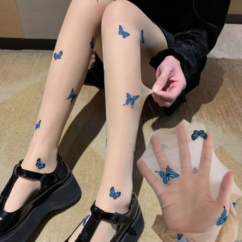 Women Sexy Blue Butterfly Tights Summer Ultra-Thin Silk Stockings Pantyhose Lolita Girls Black Lace Bottomed Leggings Hosiery
Women Sexy Blue Butterfly Tights Summer Ultra-Thin Silk Stockings Pantyhose Lolita Girls Black Lace Bottomed Leggings Hosiery