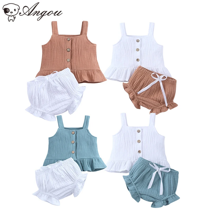 2023 Children Summer Baby Girls Solid Color Suit Sleeveless Top+Shorts Skirt 2PCS Girls Cotton Soft Casual Suit Clothes
2023 Children Summer Baby Girls Solid Color Suit Sleeveless Top+Shorts Skirt 2PCS Girls Cotton Soft Casual Suit Clothes