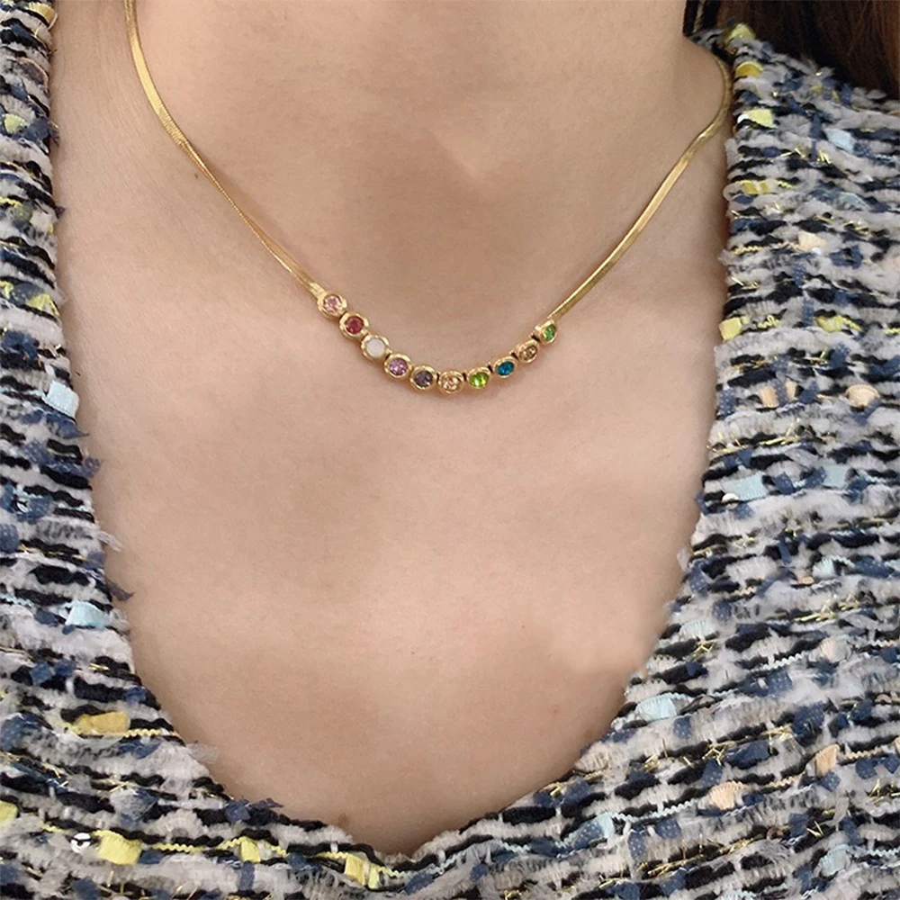 Fashion Temperament Minimalist design Colored zircon necklace Bracelet for women's Girl party gift Jewelry wholesale
Fashion Temperament Minimalist design Colored zircon necklace Bracelet for women's Girl party gift Jewelry wholesale