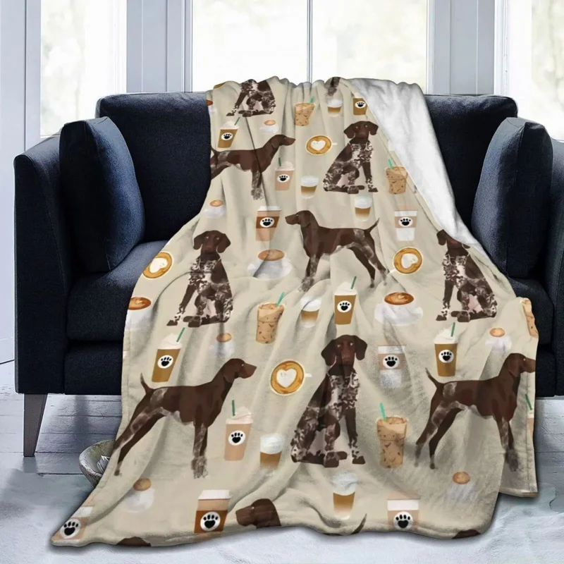 Modern Flannel Fleece Throw Blanket,German Shorthair Pointer Dog Breed Pet Coffee Lovers Blankets for All Seasons,Cozy Bedspread
Modern Flannel Fleece Throw Blanket,German Shorthair Pointer Dog Breed Pet Coffee Lovers Blankets for All Seasons,Cozy Bedspread