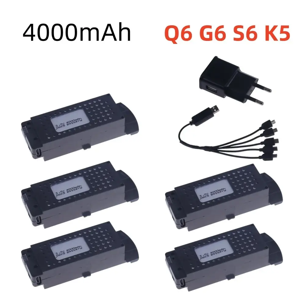 

Original Q6 S6 G6 T6 K5 3.7V LIPO Battery 4000mah for Q6 S6 G6 T6 K5 8K RC Quadcopter Spare Parts For Q6 Drones Battery 1800mAh