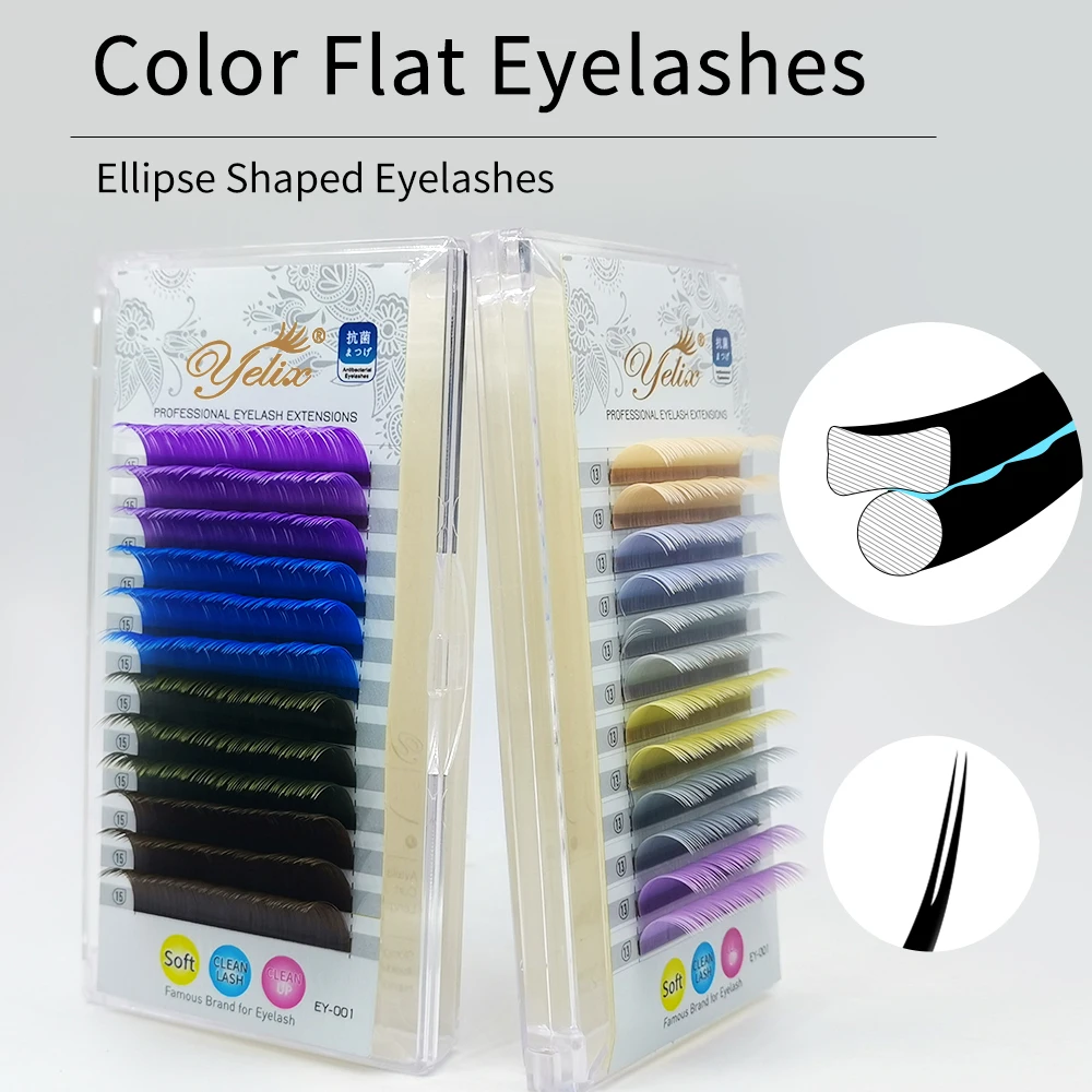 Yelix Ellipse Flat Lashes Extensions Color Lash Purple Blue Brown Green Eyelash Extensions Individual False Colored Mink Lashes
Yelix Ellipse Flat Lashes Extensions Color Lash Purple Blue Brown Green Eyelash Extensions Individual False Colored Mink Lashes