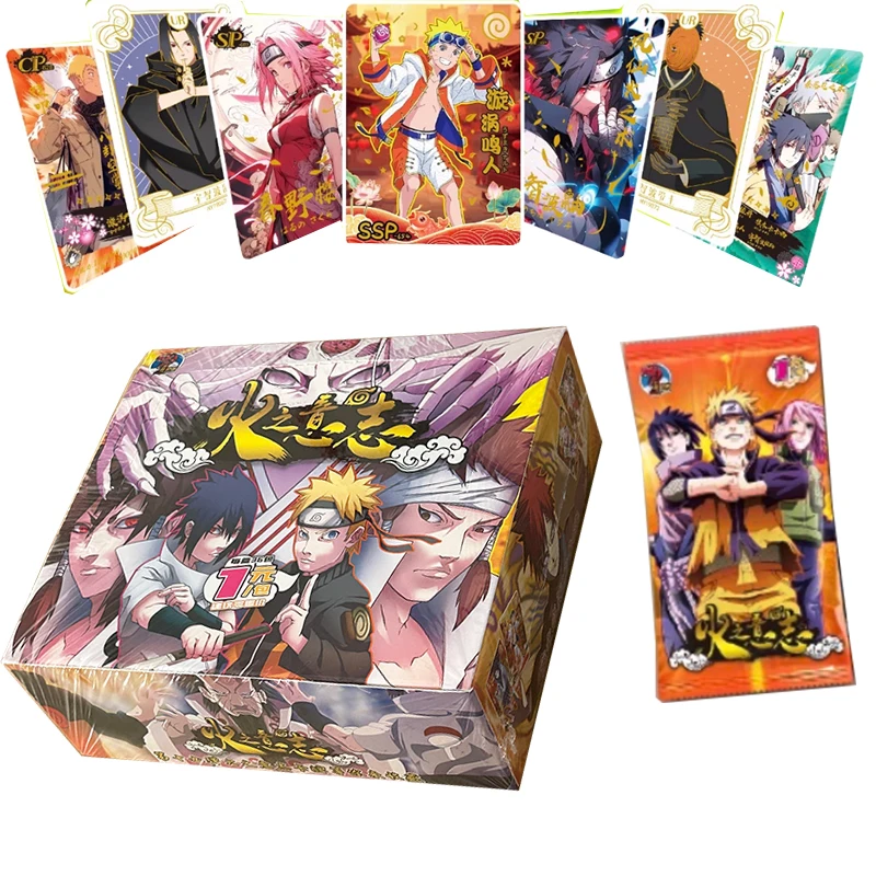 

New NARUTO Card HY-1901 Booster Box Uzumaki Uchiha Sasuke Tcg Carte Haruno Sakura Hatake Kakashi Game Cards For Children Gift