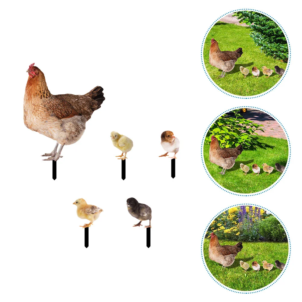 

Chicken Garden Stake Realistic Lifelike Hen Chick Garden Poultry Statue Rooster Animals Sculpture Yard Garden Lawn Outdoor