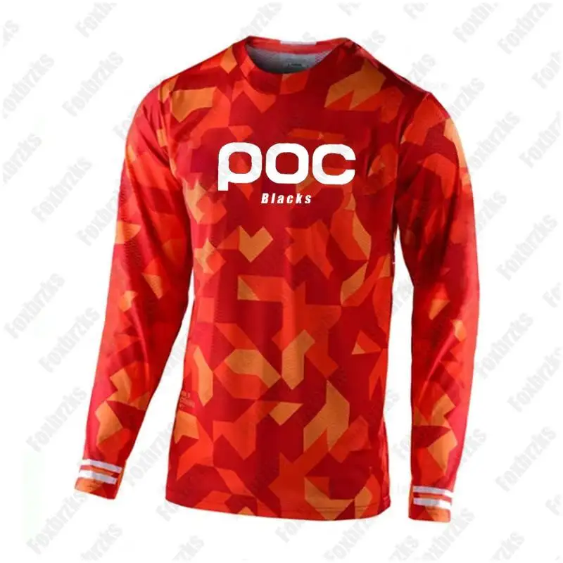 

Blacks poc New Motocross Jersey Men Autumn Long Sleeve Bike T-Shirt MTB Bicycle Cycling Mtb Downhill Clothing Maillot Vtt Homme