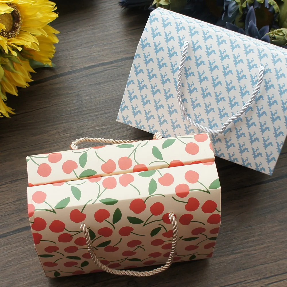 19*10*13cm 10pcs Sky Blue Red Cherry Paper Box with Handle Candy Cookie Chocolate Macaroon Wedding Gift Packaging
19*10*13cm 10pcs Sky Blue Red Cherry Paper Box with Handle Candy Cookie Chocolate Macaroon Wedding Gift Packaging