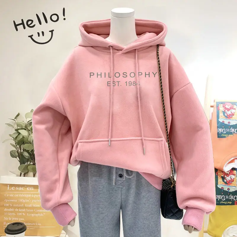Anbenser Oversized Hoodies Women Hooded Sweatshirts Autumn Winter Y2K Clothes Women Plus Velvet Thick Warm Letter Printed Hoodie
Anbenser Oversized Hoodies Women Hooded Sweatshirts Autumn Winter Y2K Clothes Women Plus Velvet Thick Warm Letter Printed Hoodie