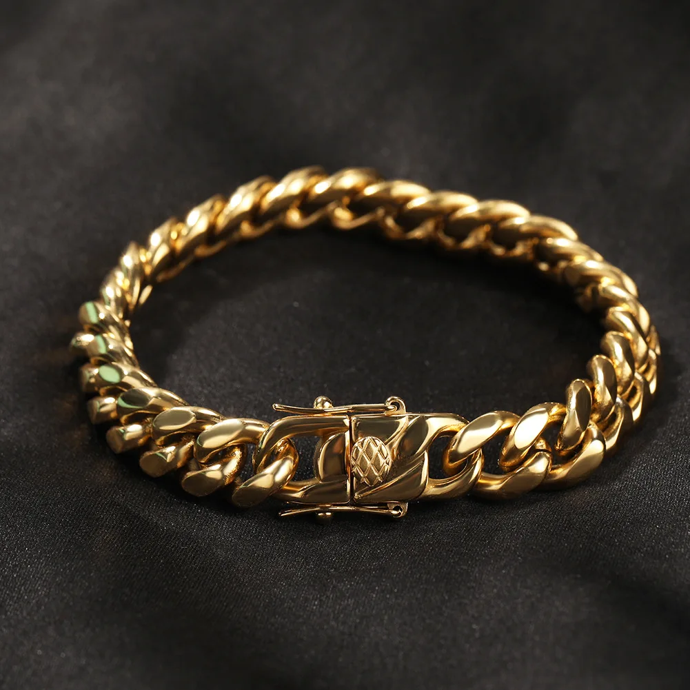 Hip Hop jewelry stainless steel color preserving electroplated round ground Cuban chain casting tip men's 8mm10mm Cuban bracelet
Hip Hop jewelry stainless steel color preserving electroplated round ground Cuban chain casting tip men's 8mm10mm Cuban bracelet