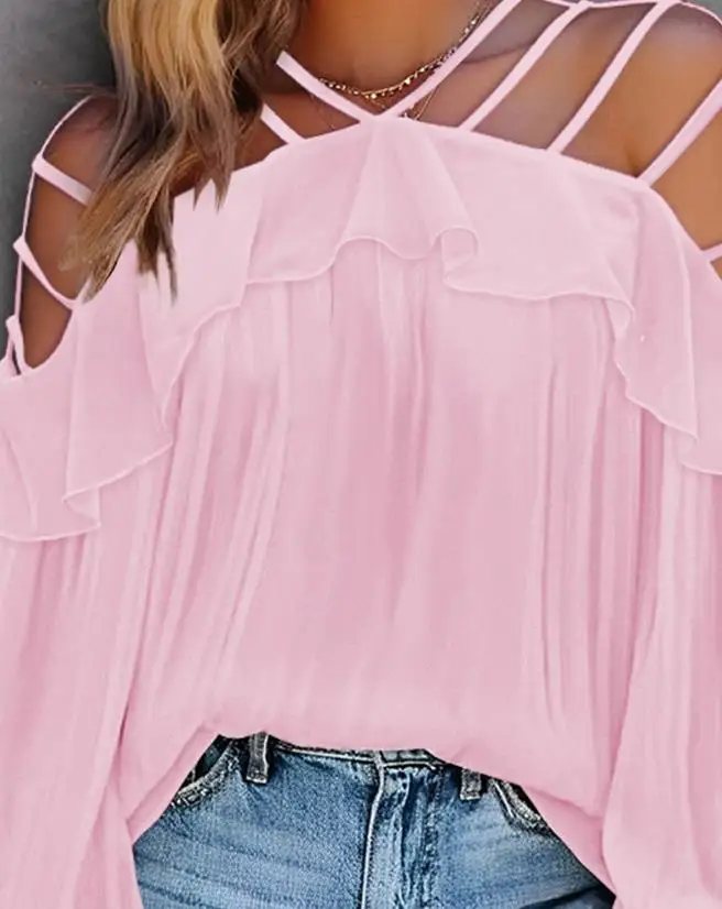 Sexy Women's 2023 New Split Slim Fit Lantern Sleeves Hot Spring/summer Sale Cold Shoulder Ruffle Hem Split Top
Sexy Women's 2023 New Split Slim Fit Lantern Sleeves Hot Spring/summer Sale Cold Shoulder Ruffle Hem Split Top