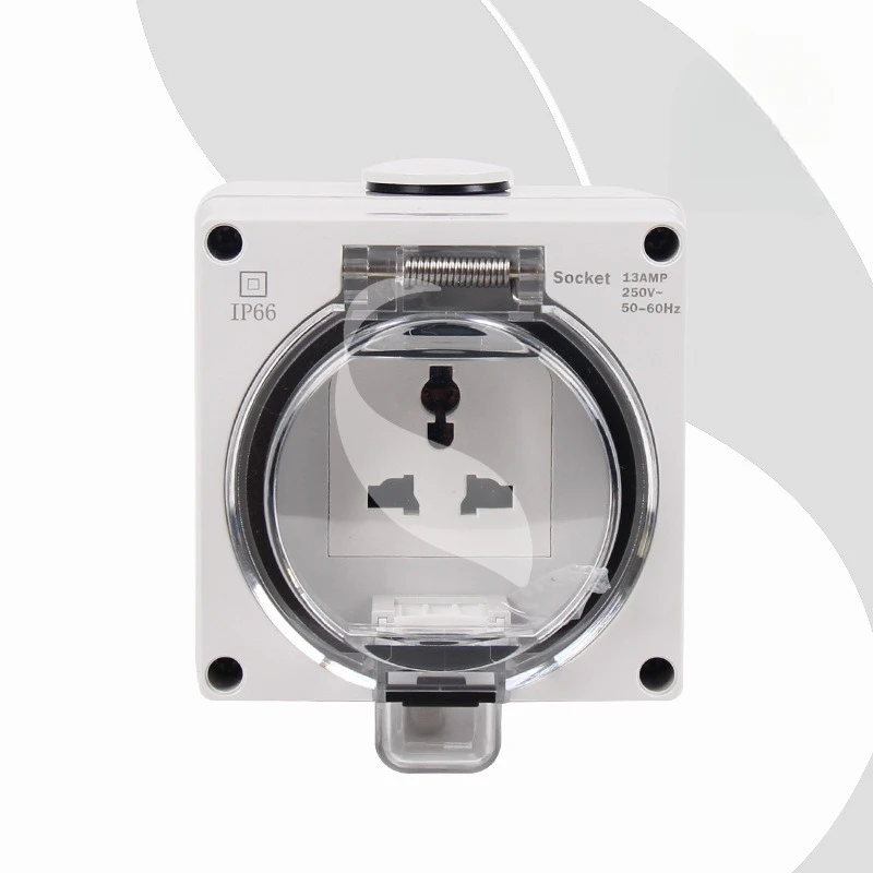 SPL66-U 3 hole outdoor 10A250V assembled PC plastic waterproof and leakage-proof safety socket.
SPL66-U 3 hole outdoor 10A250V assembled PC plastic waterproof and leakage-proof safety socket.