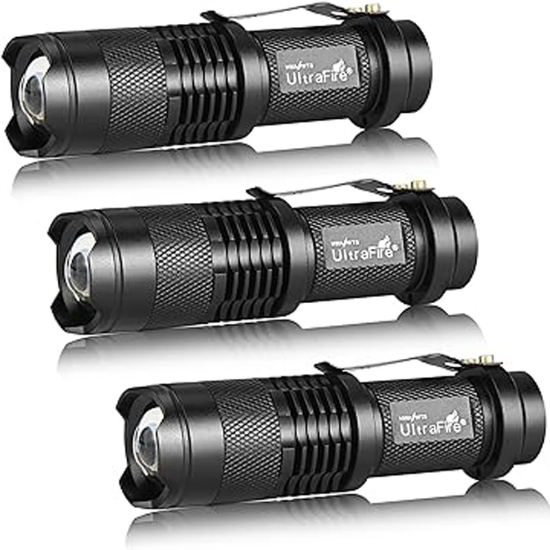 

UltraFire SK68 Mini EDC Flashlight Focusable 1-Mode/3-Mode Tactical LED Torch Super Bright 300 Lumen Portable Waterproof Lantern