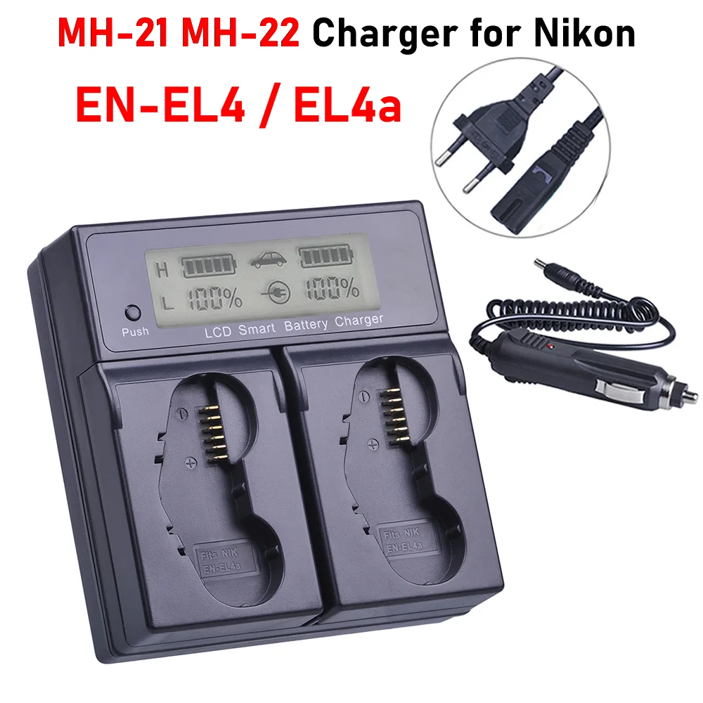 

EN-EL4a Charger MH-21 MH-22 Quick Charger for Nikon D2H D2Hs D2X D2Xs D3 D3S D3X F6 EN-EL4 EN-EL4a Battery Charger