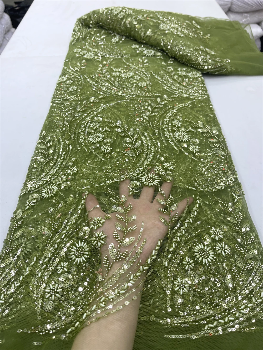 Nigerian Sequins Embroidery Tulle Lace Fabric, Sewing Net Cloth, Beads Stone Prom Dresses, High Quality, 5Yards, 2024 Jy319
Nigerian Sequins Embroidery Tulle Lace Fabric, Sewing Net Cloth, Beads Stone Prom Dresses, High Quality, 5Yards, 2024 Jy319