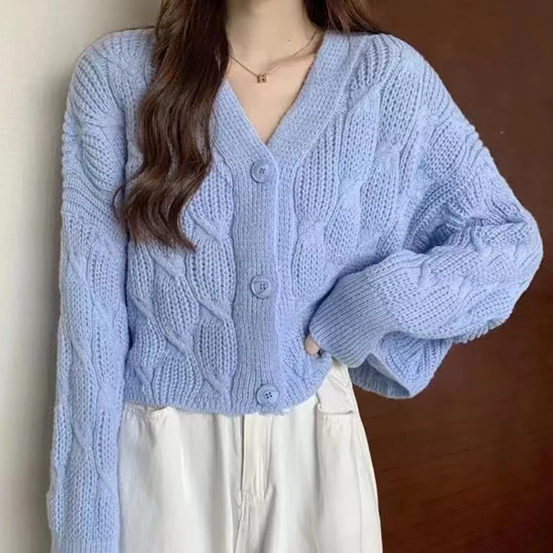 Knitted Cardigan Button-down Sweaters Fashion Solid Color Sense of Design Loose Coat Long Sleeve Simplicity All-match Lady Top
Knitted Cardigan Button-down Sweaters Fashion Solid Color Sense of Design Loose Coat Long Sleeve Simplicity All-match Lady Top