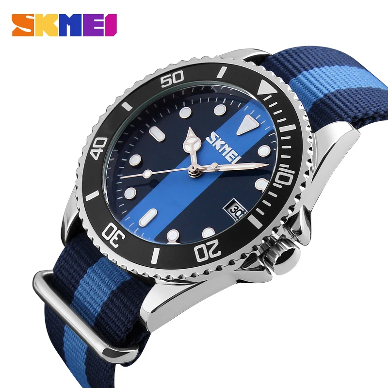 

SKMEI Lovers Watches Nylon Strap 30M Waterproof Multiple Quartz Wristwatches Men And Women Fashion Casual Watch reloj hombr