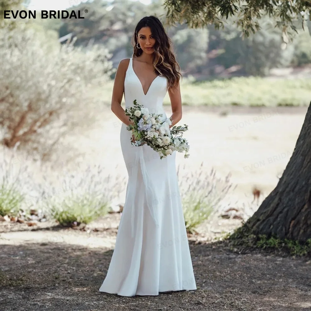 EVON Elegant V-Neck Spaghetti Straps Mermaid Wedding Dresses For Women Backless Button Floor-Length Bridal Gown Vestido De Novia
EVON Elegant V-Neck Spaghetti Straps Mermaid Wedding Dresses For Women Backless Button Floor-Length Bridal Gown Vestido De Novia