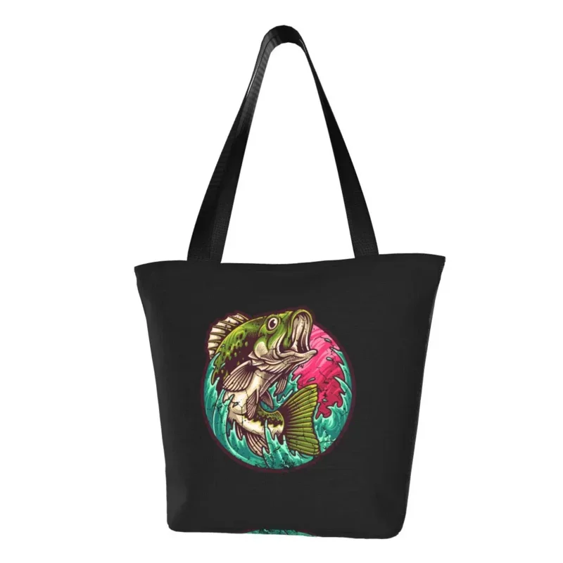 Custom Fish Fisherman Fishing Bass Shopping Canvas Bag Women Washable Grocery Shopper Tote Bags
Custom Fish Fisherman Fishing Bass Shopping Canvas Bag Women Washable Grocery Shopper Tote Bags