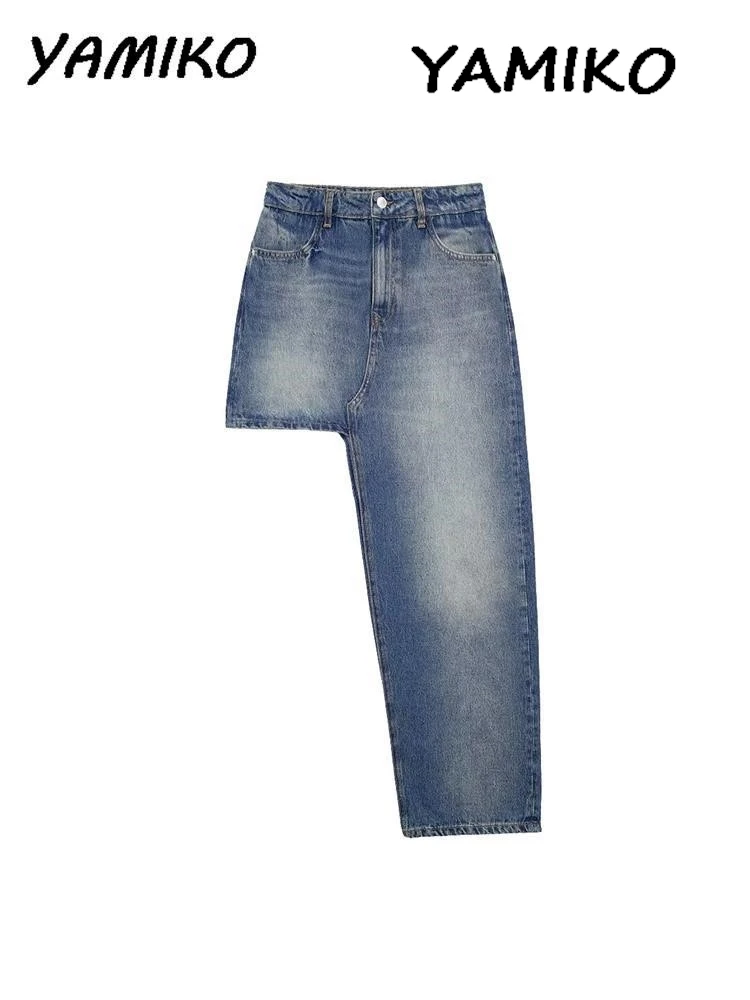 Asymmetric Women's Denim Skirt High Waist Back Patch Pockets Washed Effect Skirts Female Streetwear Vintage Faldas Y2k Clothes
Asymmetric Women's Denim Skirt High Waist Back Patch Pockets Washed Effect Skirts Female Streetwear Vintage Faldas Y2k Clothes