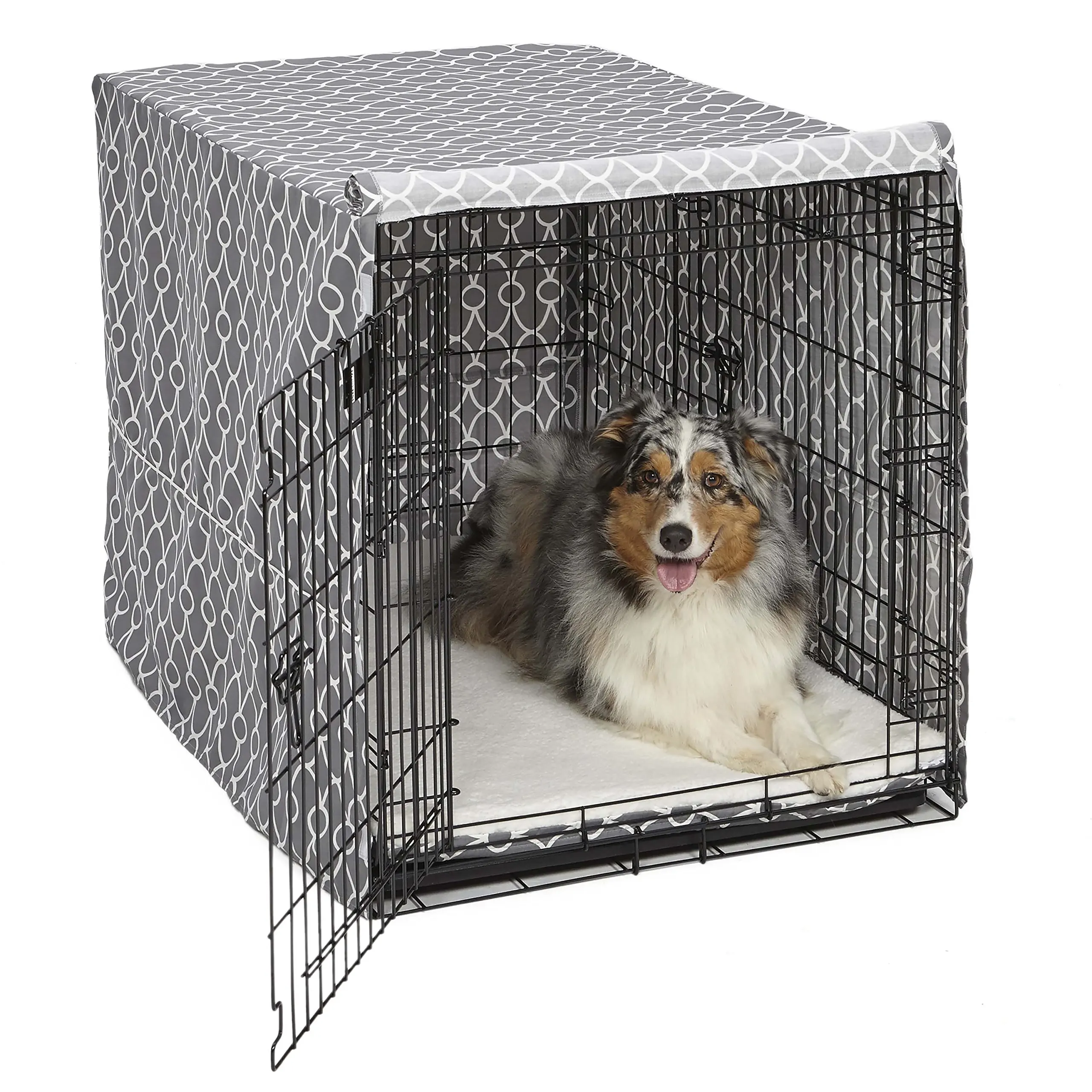 

Privacy Dog Crate Cover, Fits Dog Crates, 42-Inch, Gray - Machine Washable and Dry