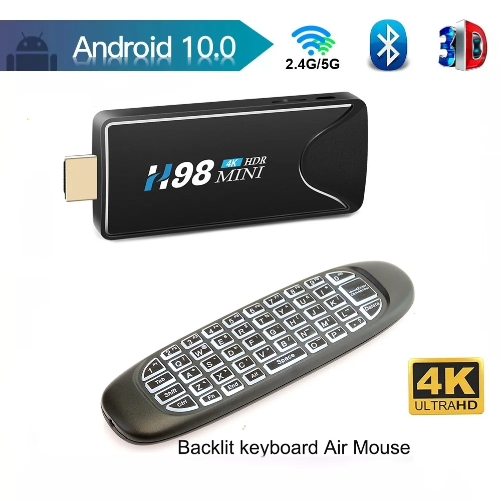 H98 Mini H616 четырехъядерный Android 10,0 Smart TV Stick 2 Гб 16 Гб WiFi 3D 4K H.265 Bluetooth TV Dongle W/ C120 клавиатура с подсветкой
H98 Mini H616 четырехъядерный Android 10,0 Smart TV Stick 2 Гб 16 Гб WiFi 3D 4K H.265 Bluetooth TV Dongle W/ C120 клавиатура с подсветкой