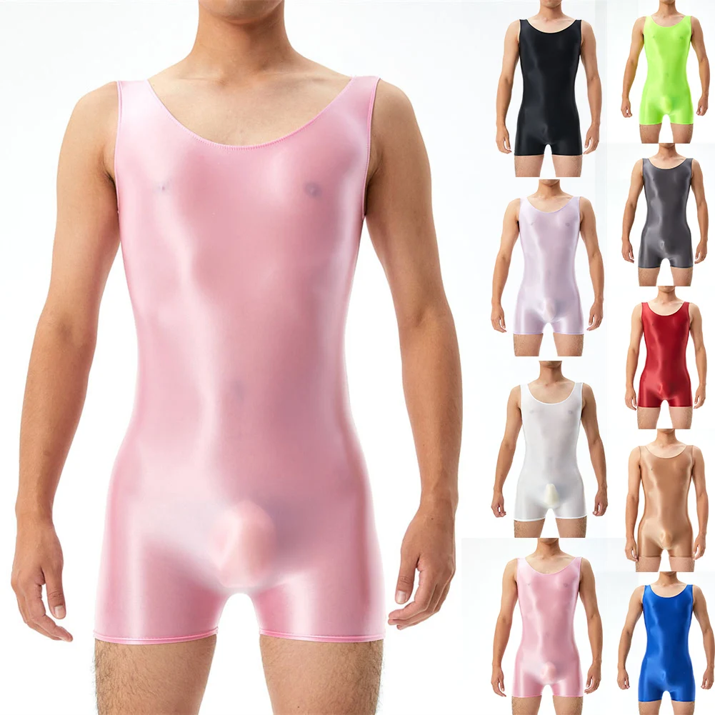 Men Glossy Sleeveless Slim Bodysuit Stretchy Tank Leotard Jumpsuit Male Lightweight Sleepwear Underwear
Men Glossy Sleeveless Slim Bodysuit Stretchy Tank Leotard Jumpsuit Male Lightweight Sleepwear Underwear