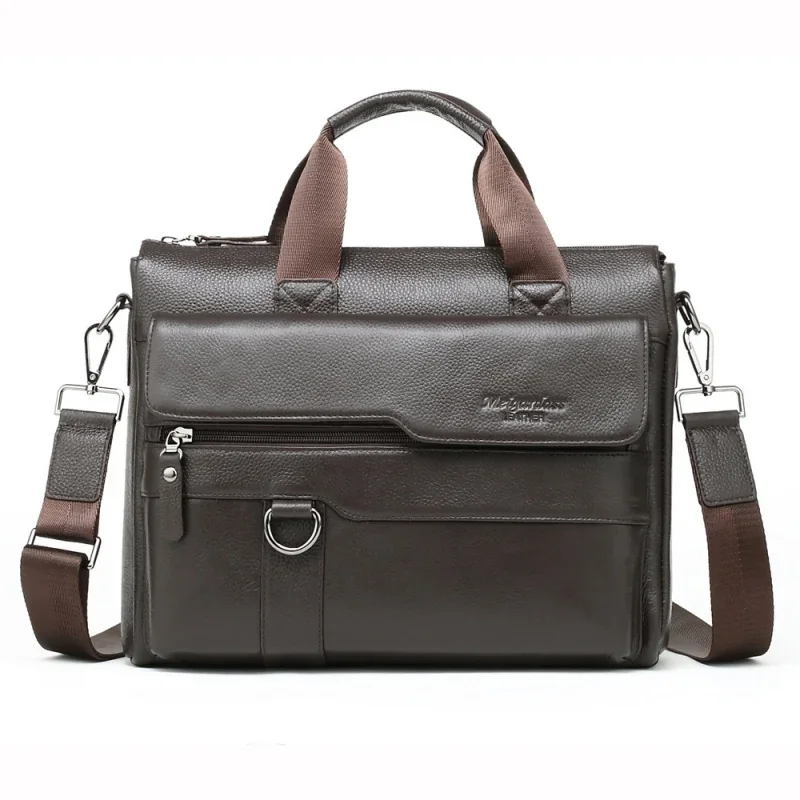 

Vintage Genuine Leather Men's Briefcase Business Cowhide Handbag Large Capacity Male Shoulder Messenger Bag Fashion Tote Bag
