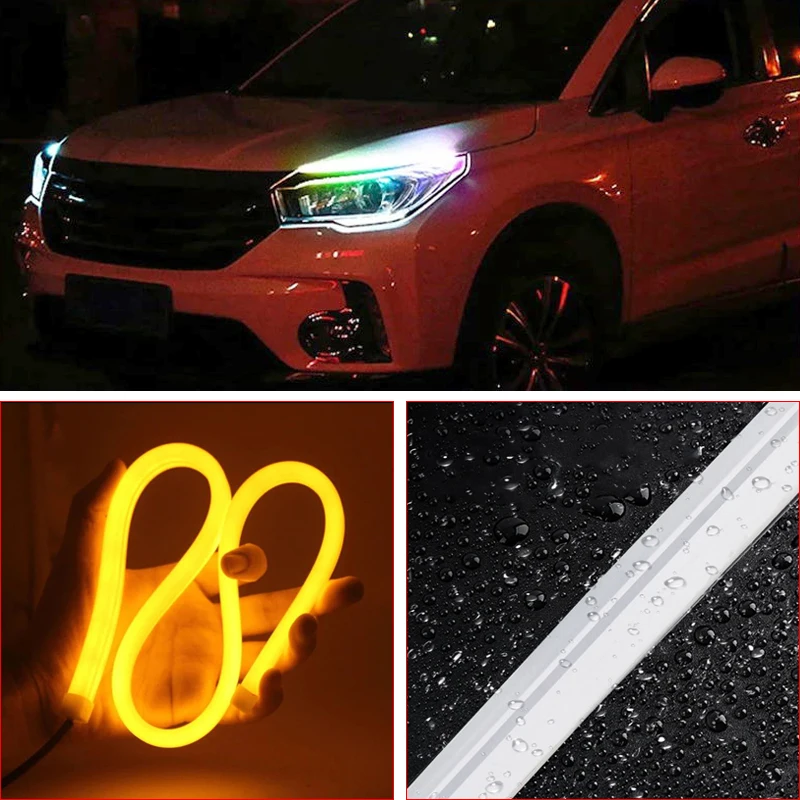 2Pcs Car Illuminations Flexible Neon Strip DRL Daytime Running Light for Cars 12v Symphony RGB Flowing Turn Signal Accessories
2Pcs Car Illuminations Flexible Neon Strip DRL Daytime Running Light for Cars 12v Symphony RGB Flowing Turn Signal Accessories