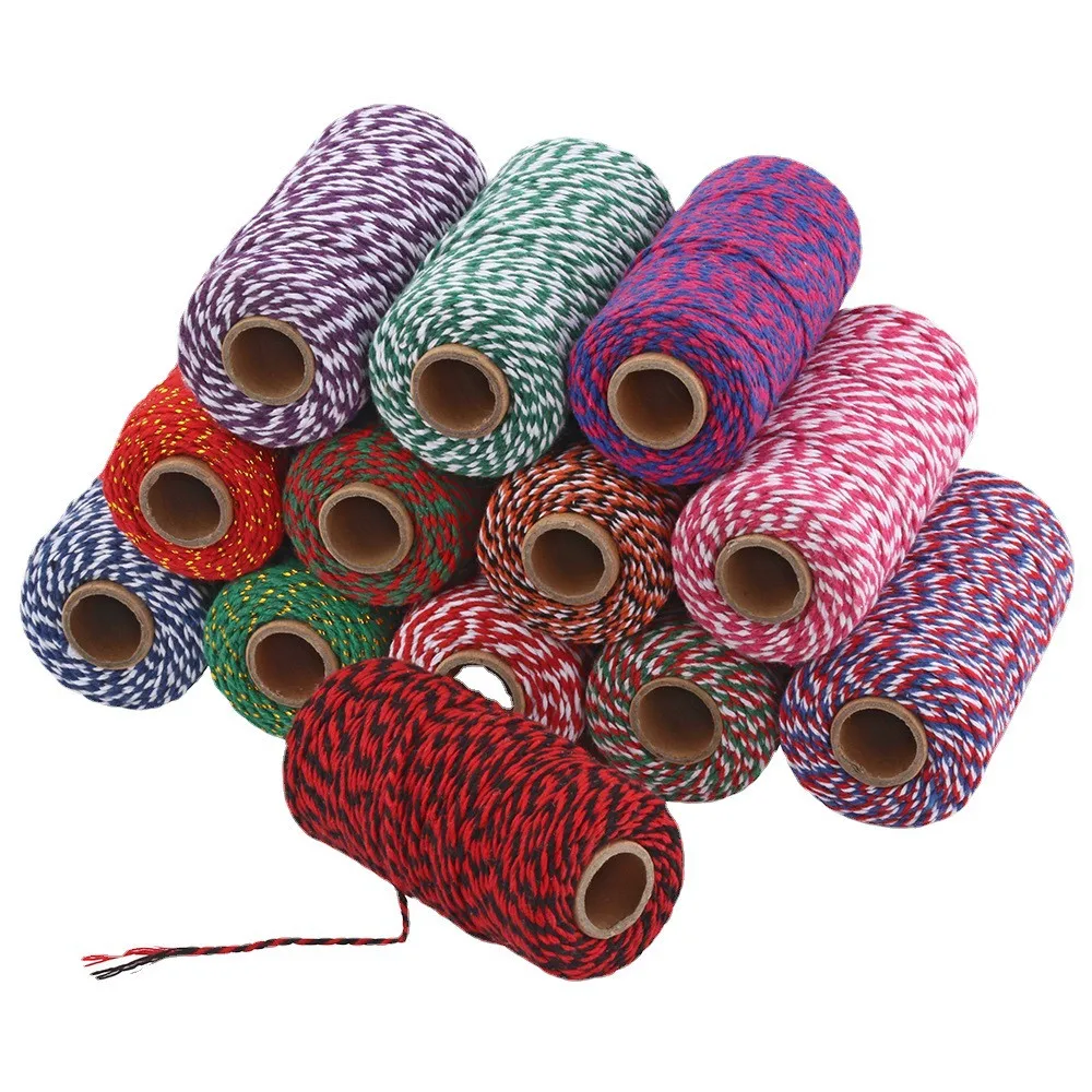 

2mm Cotton Bakers Twine String Cotton Cords Rope for Home Decor Handmade Christmas Gift Packing Craft DIY Gift Wrap