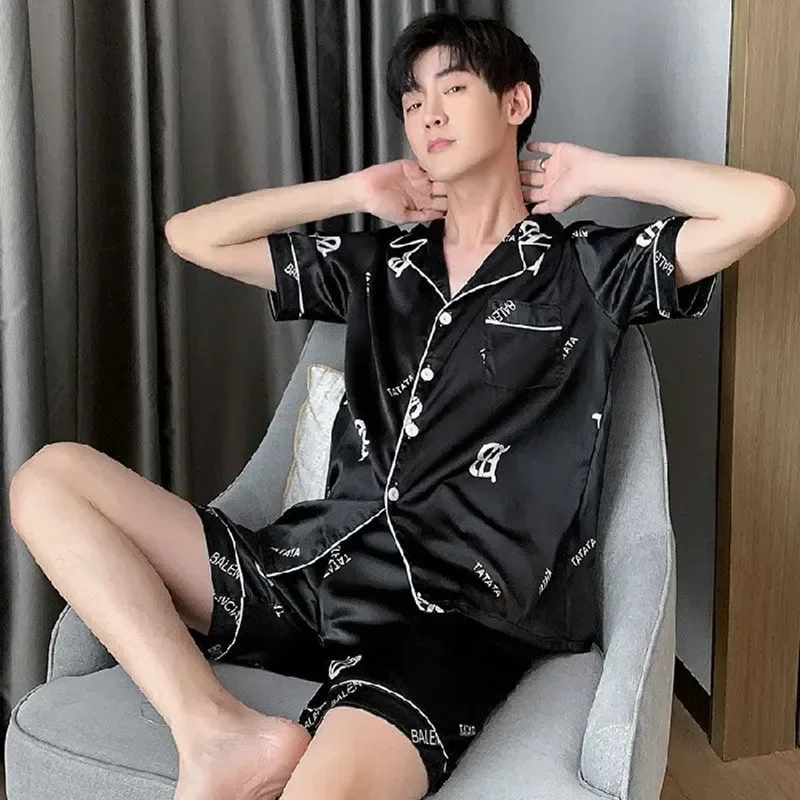 Silk Sets Men Large New Pajama s Pijamas Pyjama Wear Man Summer Mujer Set Loungewear Two-piece Shorts Sleep
Silk Sets Men Large New Pajama s Pijamas Pyjama Wear Man Summer Mujer Set Loungewear Two-piece Shorts Sleep