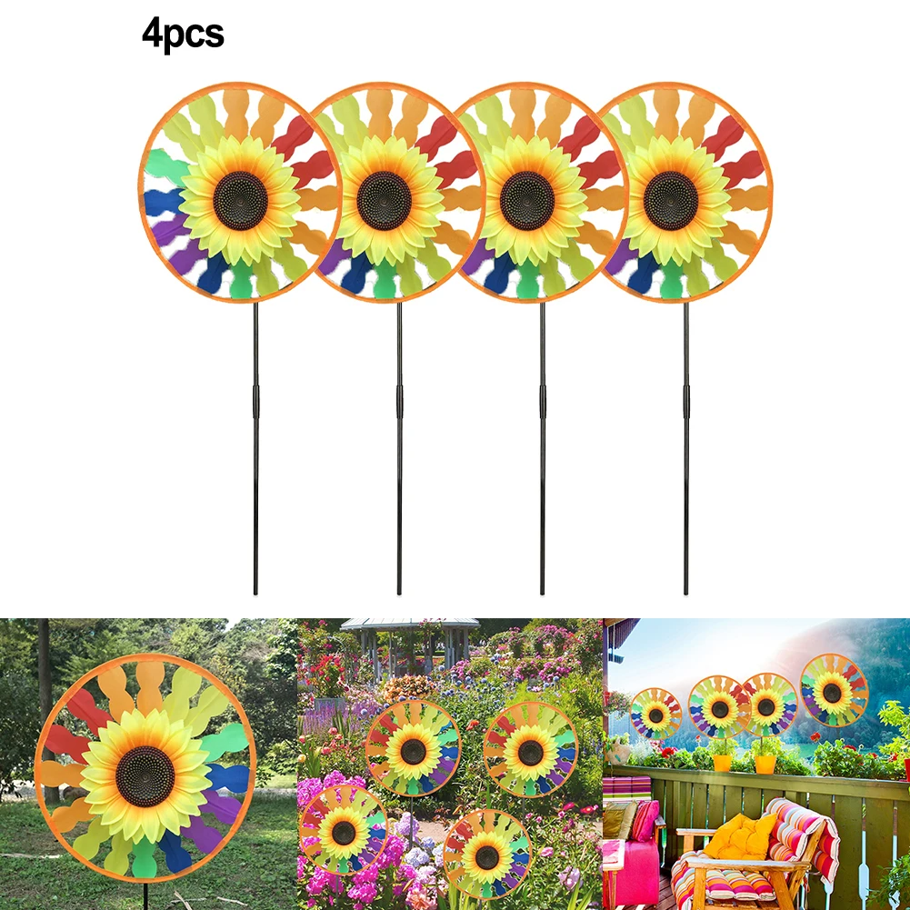 4pcs Windmill Wind Spinner Rainbow Sunflower Pinwheel Lawn Spinner Windmill Ornament Garden Yard Decoration
4pcs Windmill Wind Spinner Rainbow Sunflower Pinwheel Lawn Spinner Windmill Ornament Garden Yard Decoration