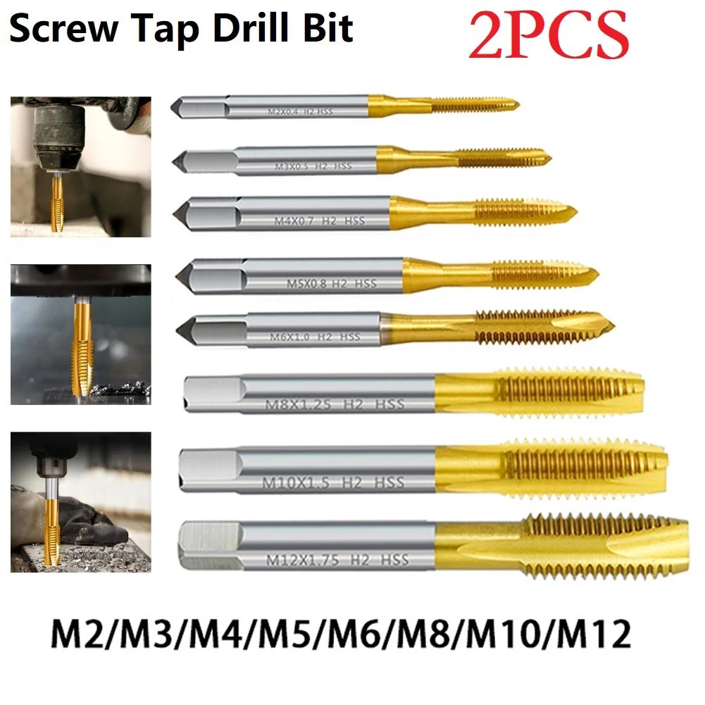 2pcs Thread Tap HSS 6542 Titanium Coated Drill Bit For Bicycle Repair Assemble Furniture Machinery Manufacturing Thread Tap Tool
2pcs Thread Tap HSS 6542 Titanium Coated Drill Bit For Bicycle Repair Assemble Furniture Machinery Manufacturing Thread Tap Tool