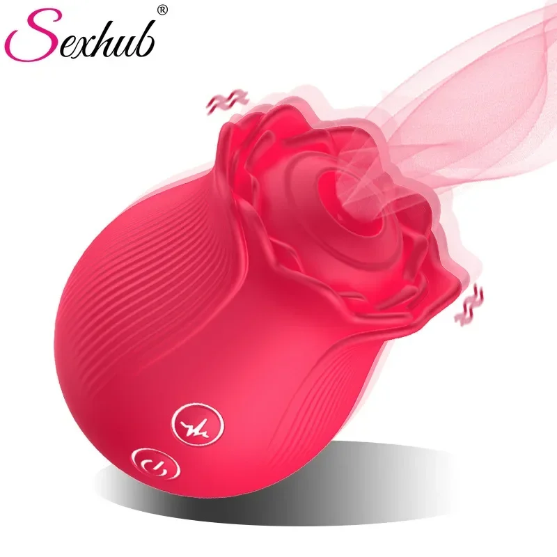 

Rose Shape Vagina Sucking Vibrator Intimate Good Nipple Vac Sucker Oral Licking Clitoris Stimulation Powerful Sex Toys for Women