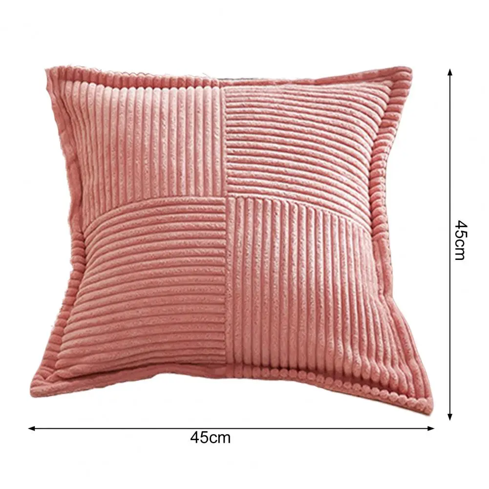 

Corduroy Pillowcase Soft Plush Corn Stripe Patchwork Pillowcase Stylish Home Decoration Cushion Cover Solid Color for Cozy