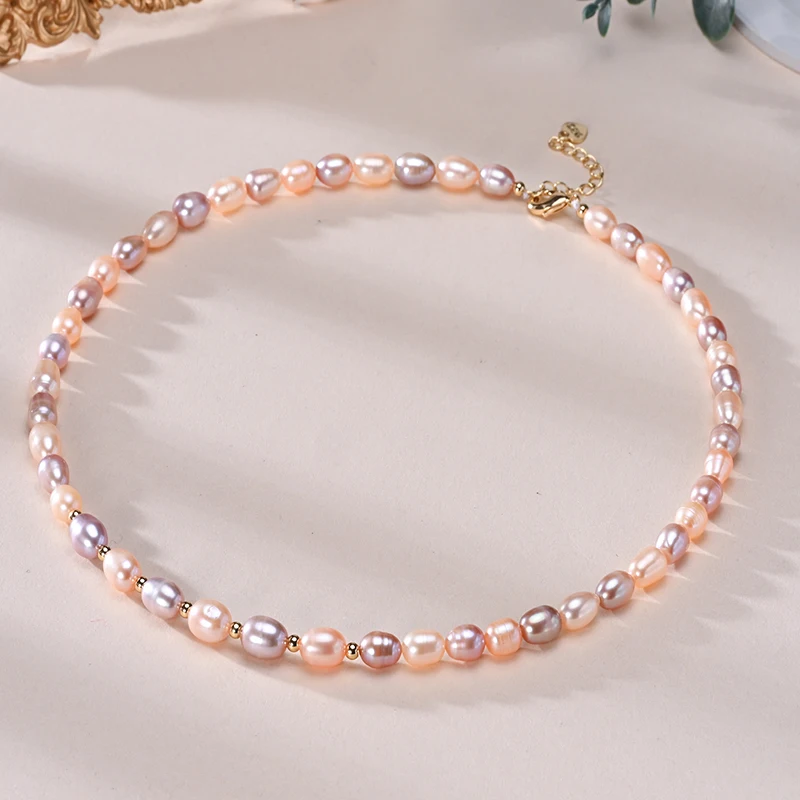 6-7mm Rice Shape Freshwater White Pink Purple Mixed Color Pearl Necklace 925 Sterling Silver Jewelry for Women Girls 11 Mallzona S7641e8e227e743f28ef29854077c3074Z 6-7mm Rice Shape Freshwater White Pink Purple Mixed Color Pearl Necklace 925 Sterling Silver Jewelry for Women Girls Mallzona
