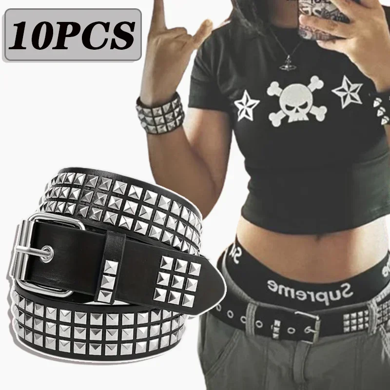 

New Women's Belt Punk Style Rivets Decorated Jeans Millennium Wind Belt Four Seasons Paragraph Europe and America