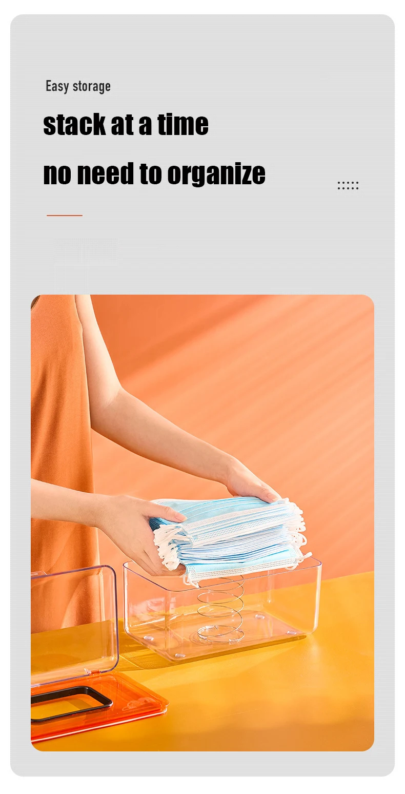 Generic PET Transparent Mask Tissue Box Household Disposable Adult Oral