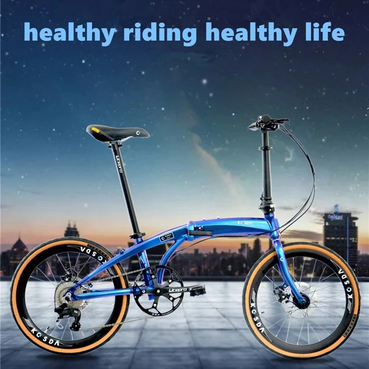 

22 inch 451 wheel ultra light folding bicycle dual disc brake student variable speed City Bicycle portable adult outdoor bike