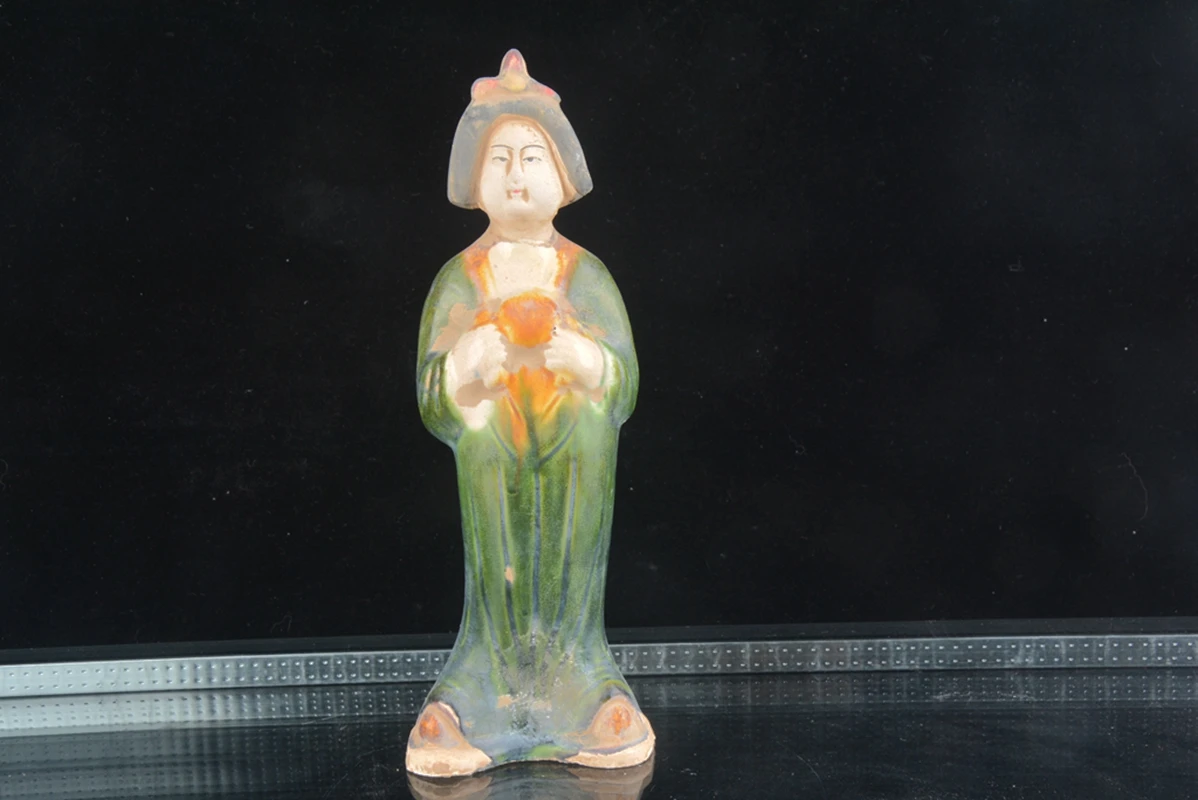 

Tang Sancai fully hand-sculpted porcelain Lady statue，Free shipping