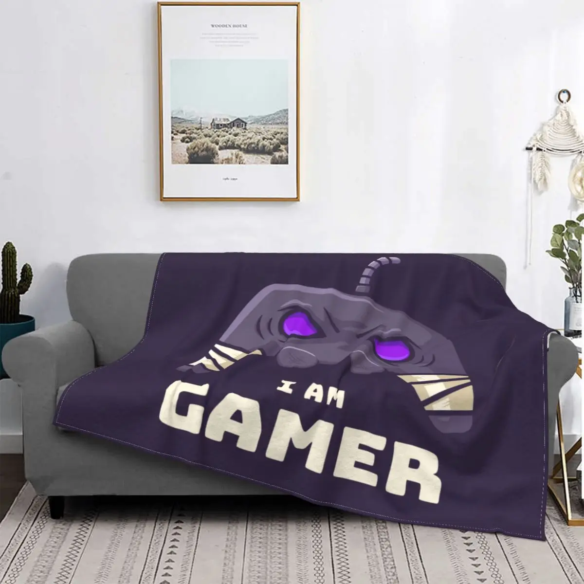 

Gamepad Dark Theme Blanket Game Gamer Bedspread Ultra Soft Winter Quilt Sofa Bed Fleece Bedding Picnic Velvet Art