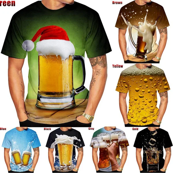NewSummer Cool Fashion Personality Men's Casual Round Neck T Shirt Beer 3D Printing T-shirt Short-sleeved Tops
NewSummer Cool Fashion Personality Men's Casual Round Neck T Shirt Beer 3D Printing T-shirt Short-sleeved Tops